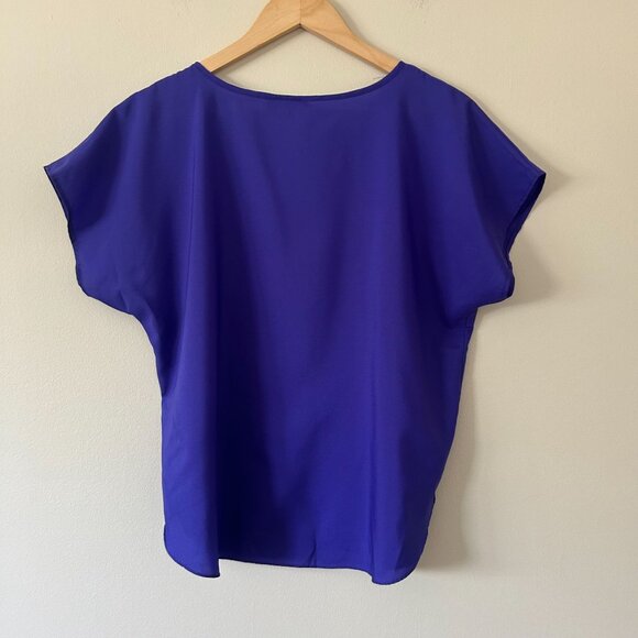 Dark Purple Short Sleeve Blouse - Picture 5 of 9